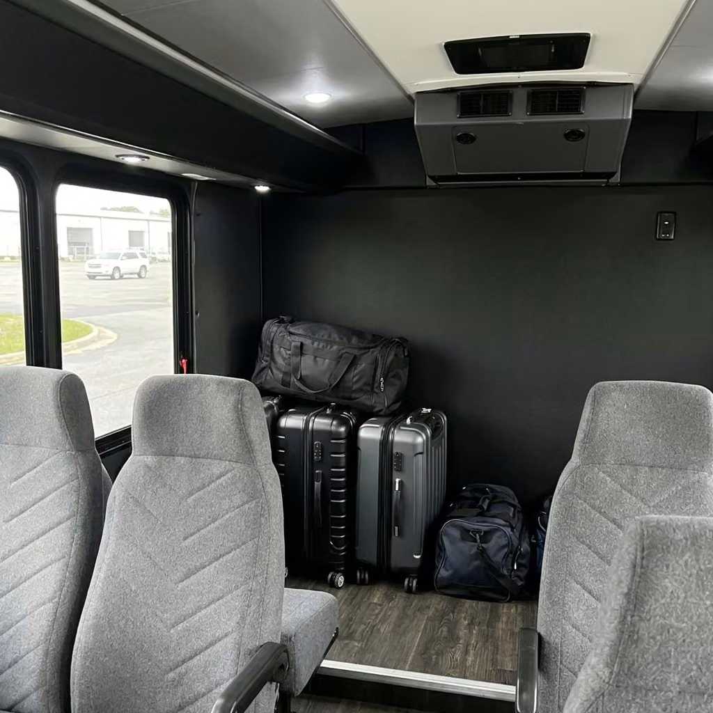 san juan capistrano 15 passenger minibus luggage area