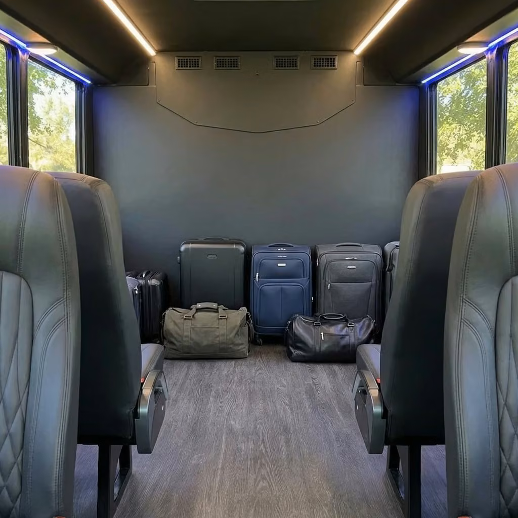 san juan capistrano 20 passenger minibus luggage area