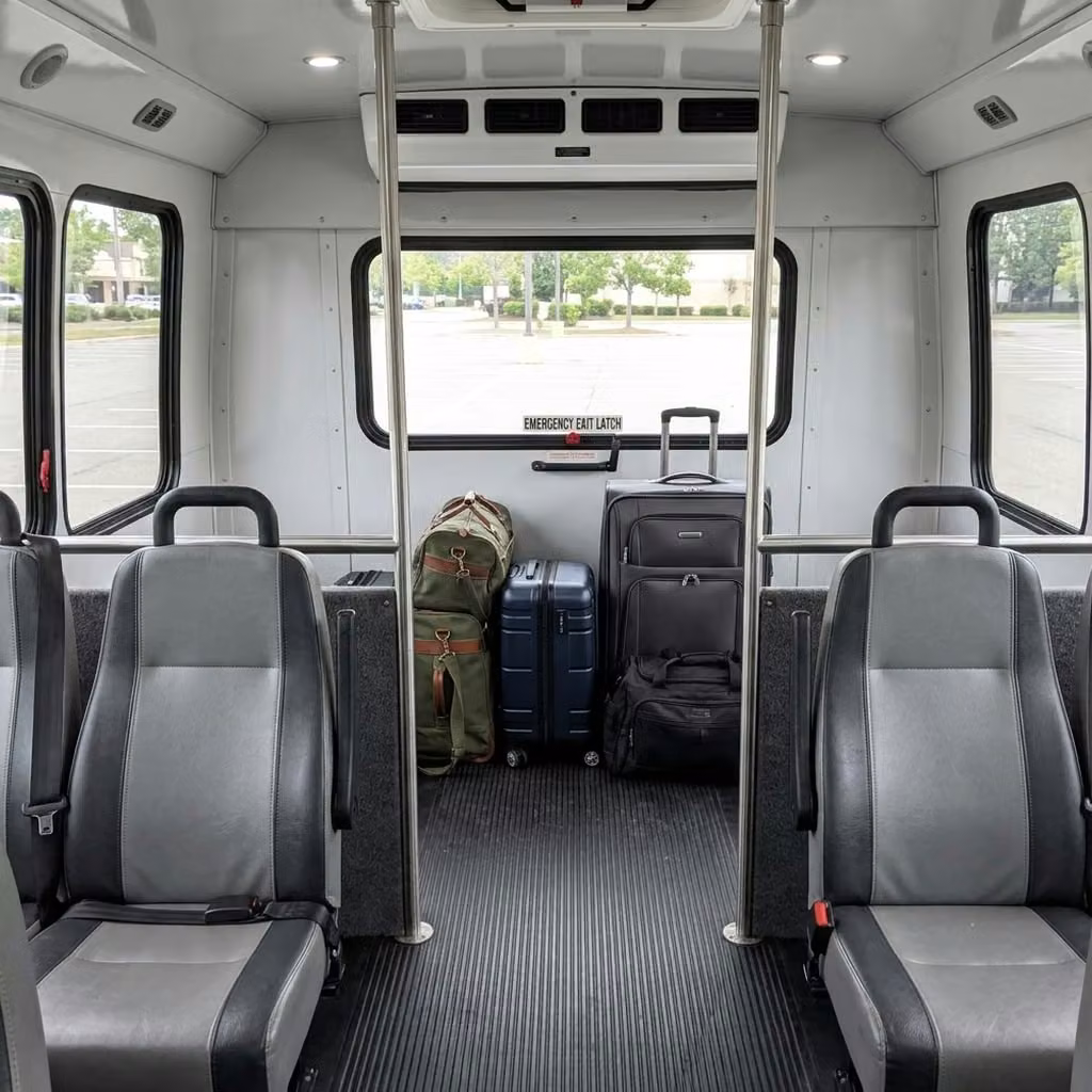 san juan capistrano 28 passenger minibus luggage area