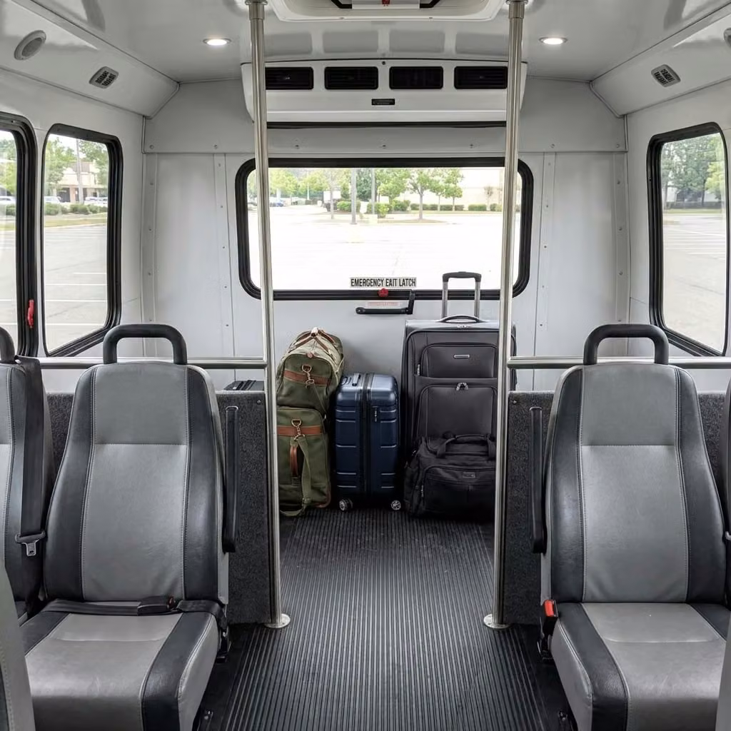san juan capistrano 35 passenger minibus luggage area