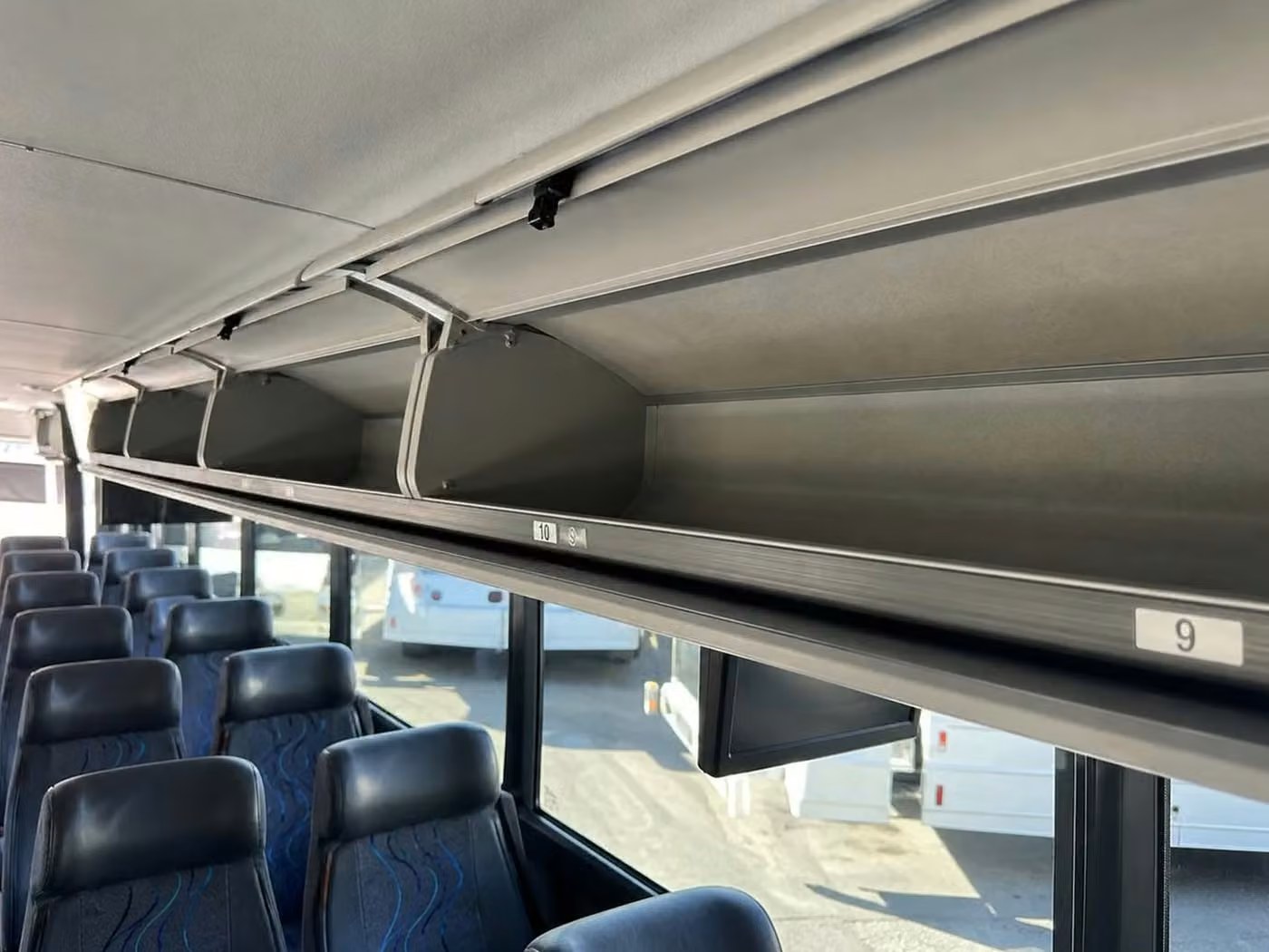 san juan capistrano 56 passenger charter bus overhead storage