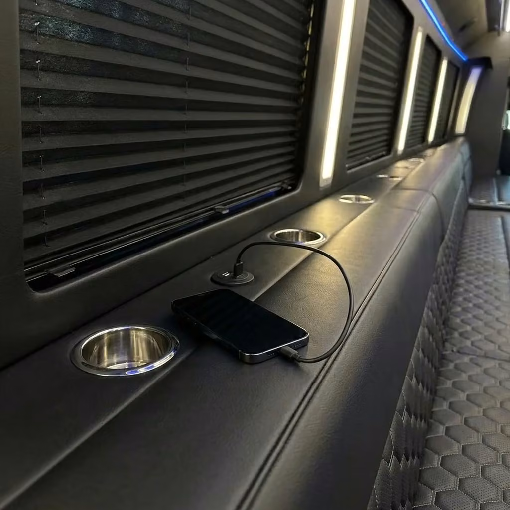 san juan capistrano party bus usb charging