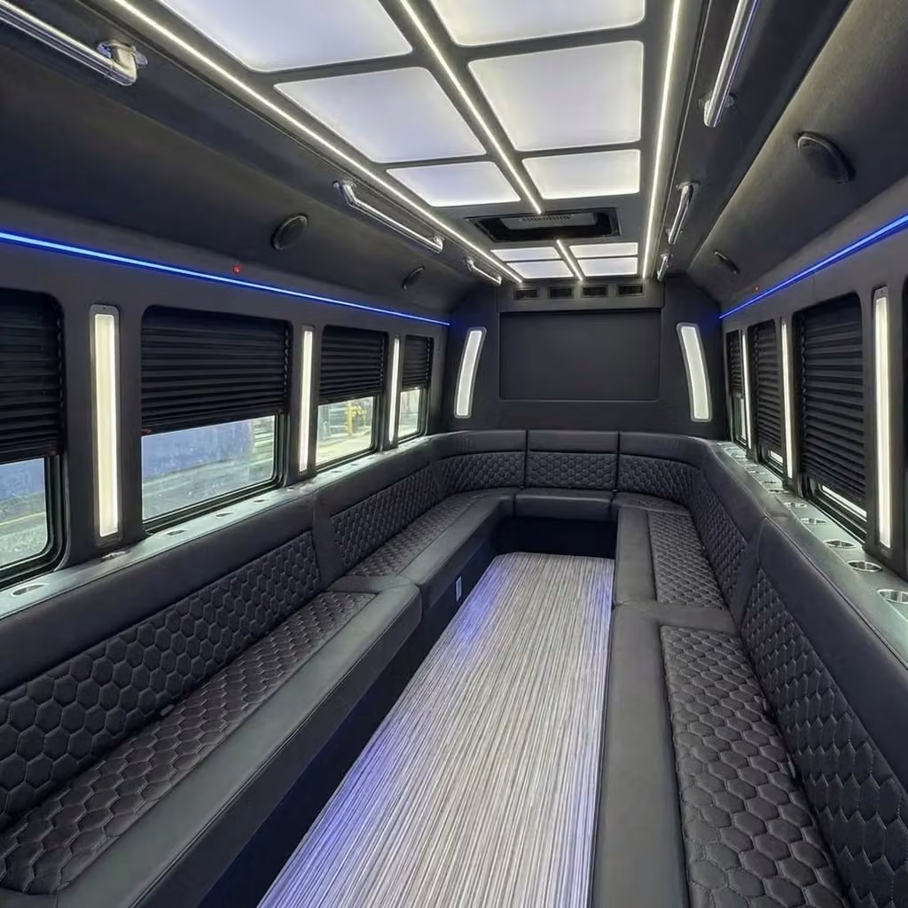 san juan capistrano party bus wraparound seating