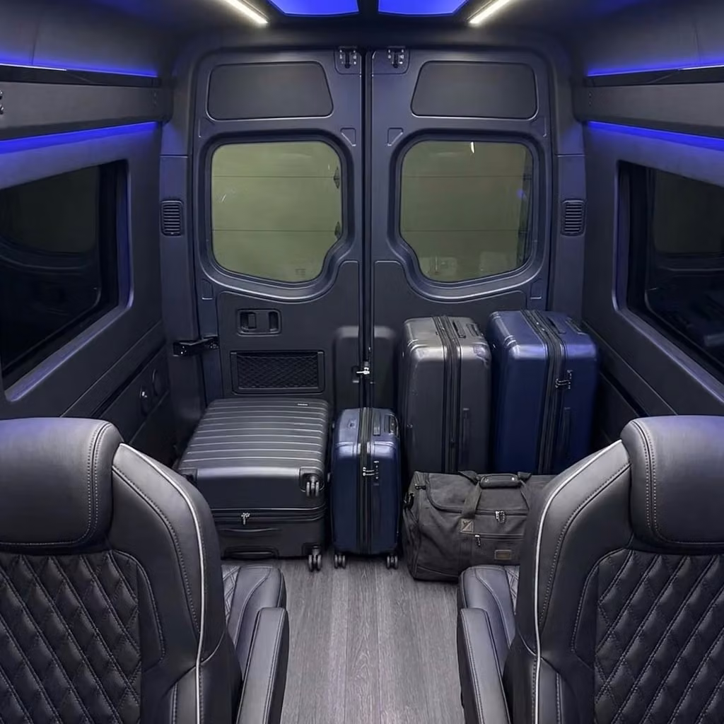 san juan capistrano sprinter van rental with driver luggage area